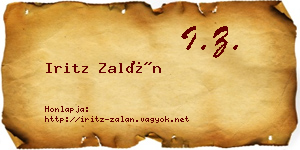 Iritz Zalán névjegykártya