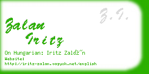 zalan iritz business card